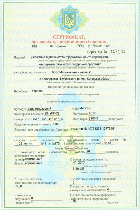 Миронівське насіння, Насіння високої якості, купити, Україна.